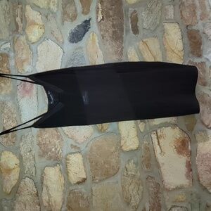 PrettyLittleThing Black Mesh Insert Slinky Bodycon Dress